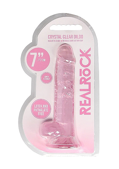 Real Cock 7in Realistic Dildo W/ Balls Pink