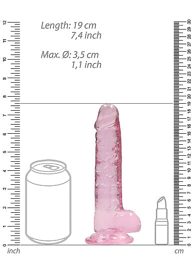 Real Cock 7in Realistic Dildo W/ Balls Pink