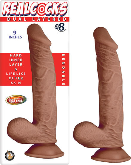 Real Cocks Dual Layered #8, 9 Brown