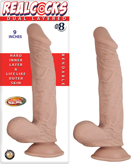 Real Cocks Dual Layered #8, 9 Flesh