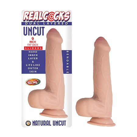 Realcocks Dual Layered Uncut Slider Fat Dick 9 in. Light