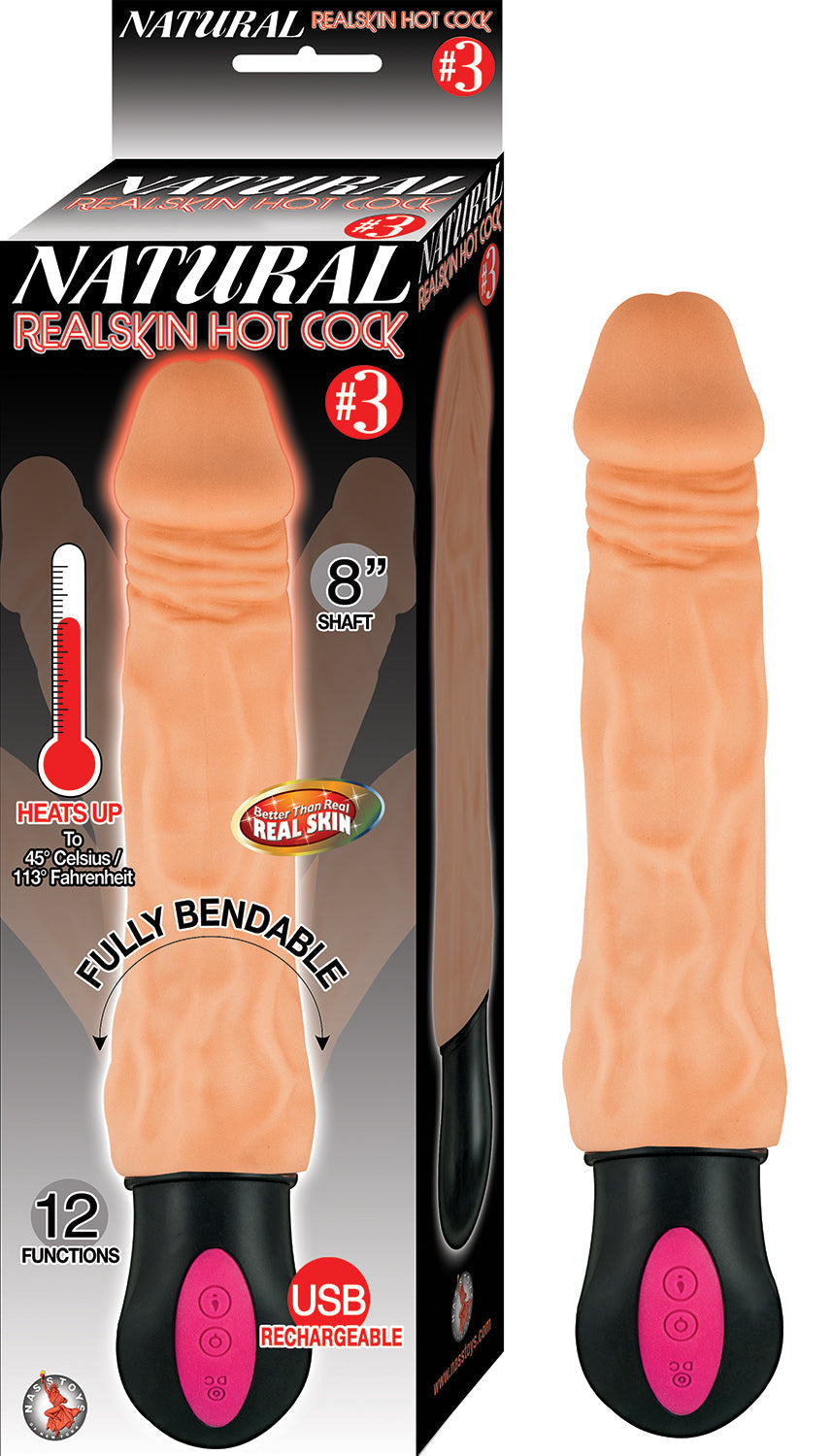 Realistic Bendable Vibrator - Nasstoys Flesh