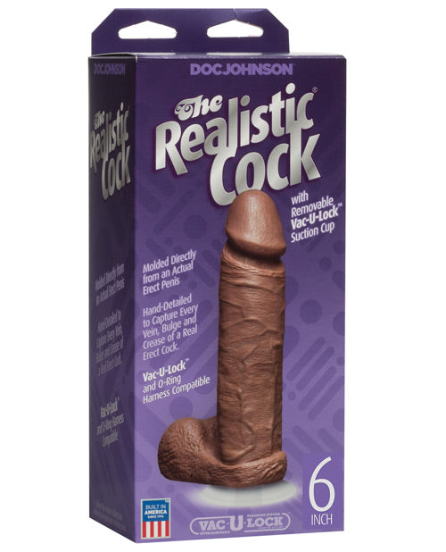 Realistic Cock W/balls Brown