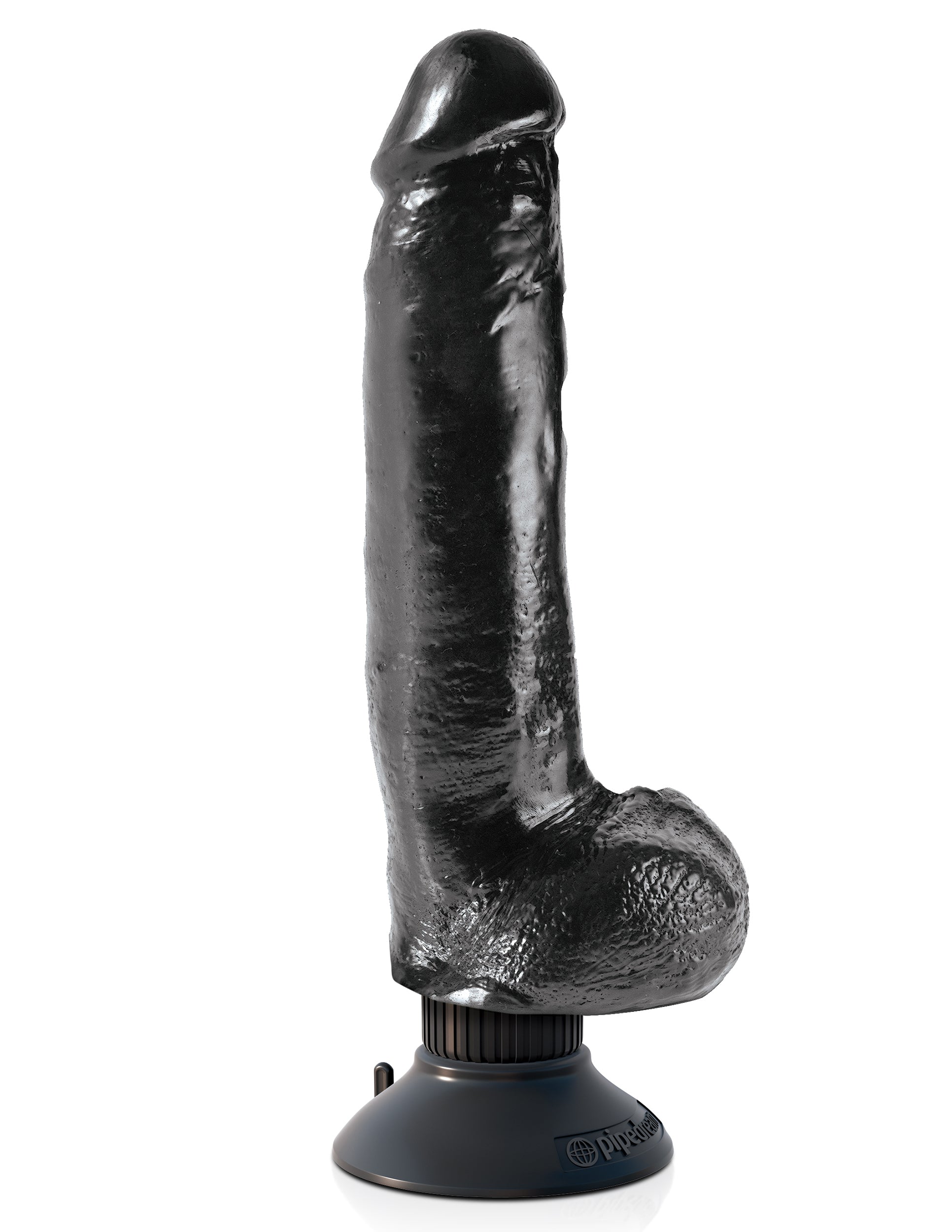 Realistic Vibrating Dildo - King Cock by Pipedream Black