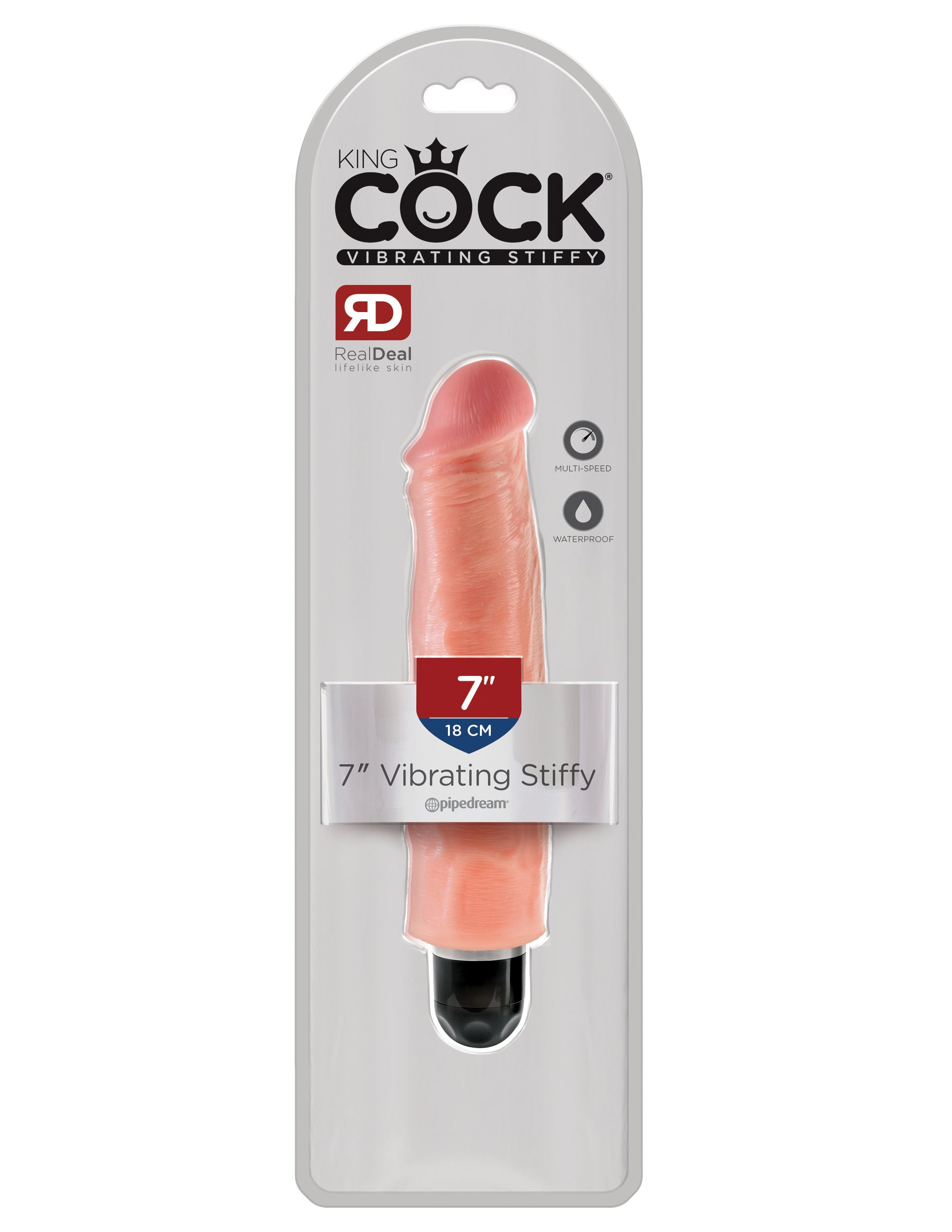 Realistic Vibrating Stiffy - King Cock by Pipedream Beige