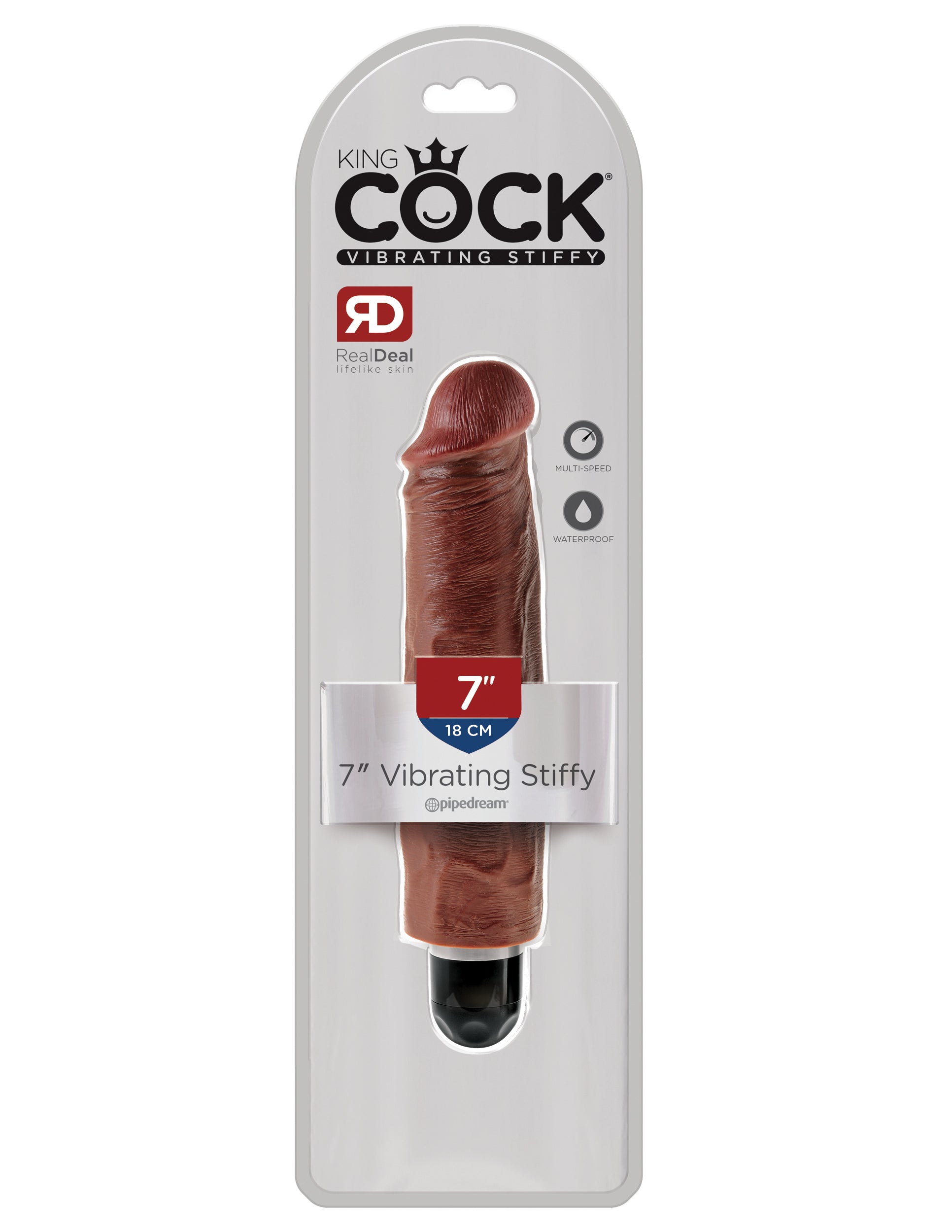 Realistic Vibrating Stiffy - King Cock by Pipedream Brown