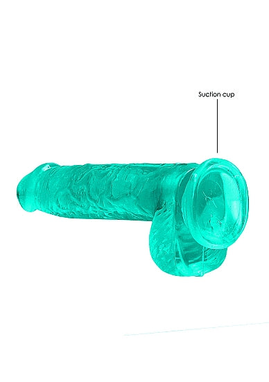 Realrock 6in Realistic Dildo W/ Balls Turquoise