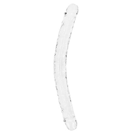 RealRock Crystal Clear Double Dong 18 in. Dual-Ended Dildo Clear