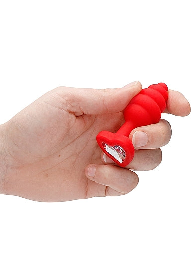 Regular Ribbed Diamond Heart Plug