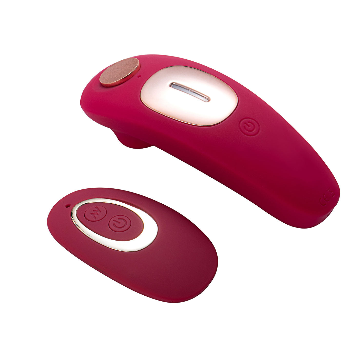 Remi 15-Function Rechargeable Remote Control   Suction Panty Vibrator - Red