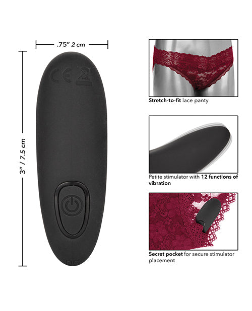 Remote Control Lace Panty Set Burgundy