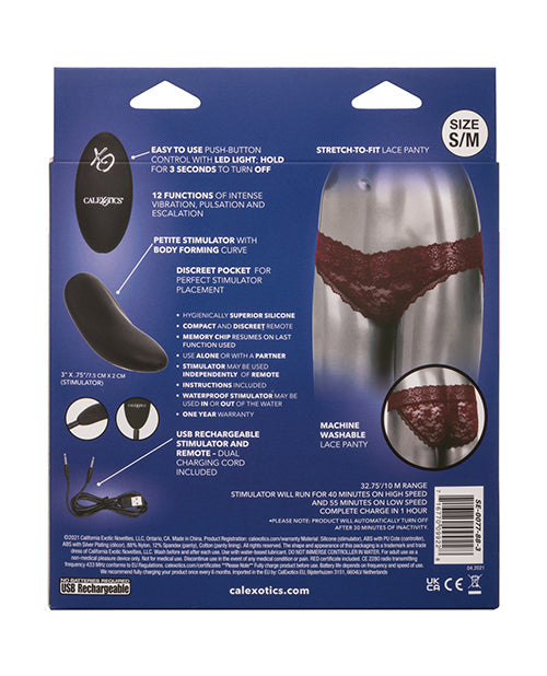 Remote Control Lace Panty Set Burgundy