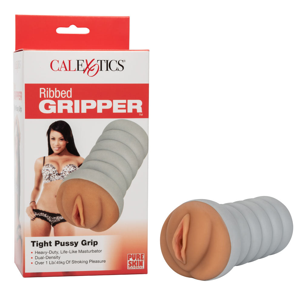 Ribbed Gripper Tight Pussy Grip Brown