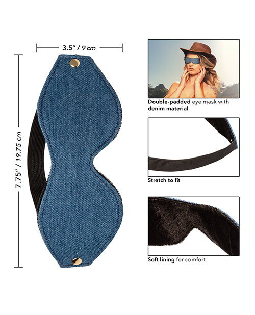 Ride 'em Premium Denim Collection Eye Mask Blindfold