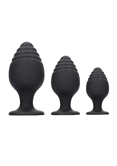 Rippled Butt Plug Set Bla