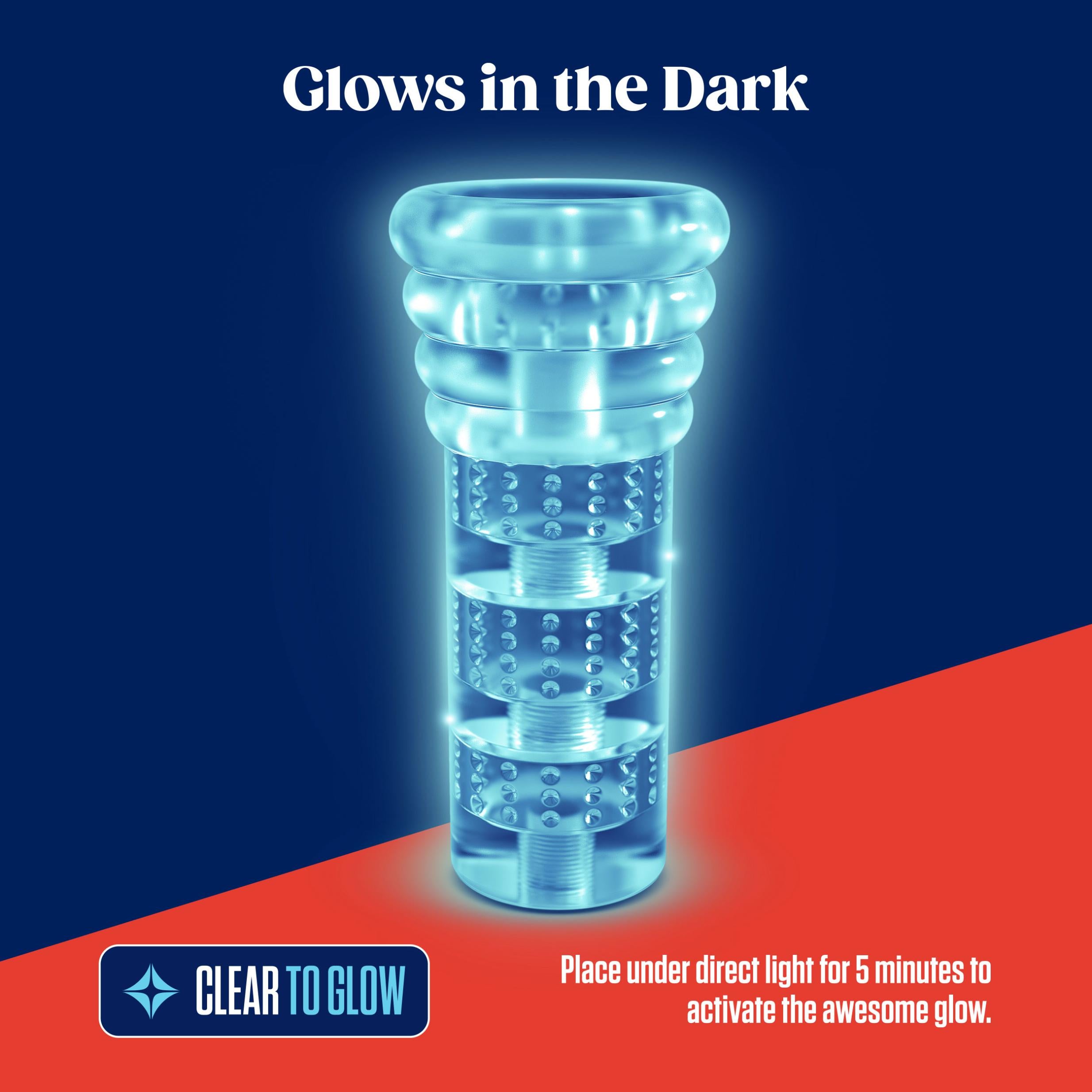 Rize - - Glow in the Dark - Lubricating Stroker - Clear