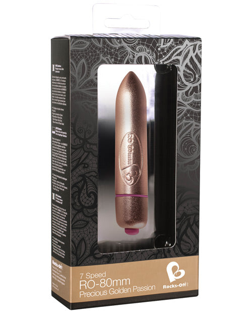 Rocks Off RO-80mm Fully Amped Bullet Vibrator 7 Speed Gold Gold