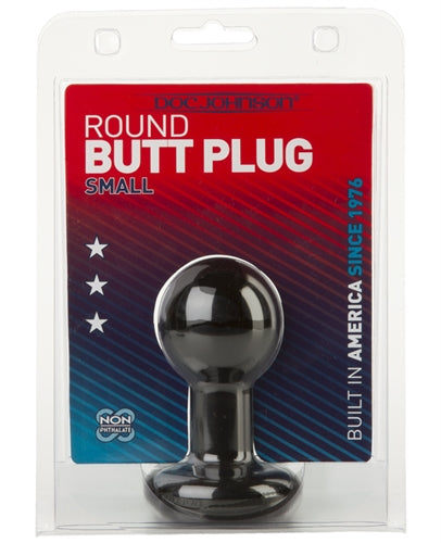 Round Butt Plug - Small - Black Small