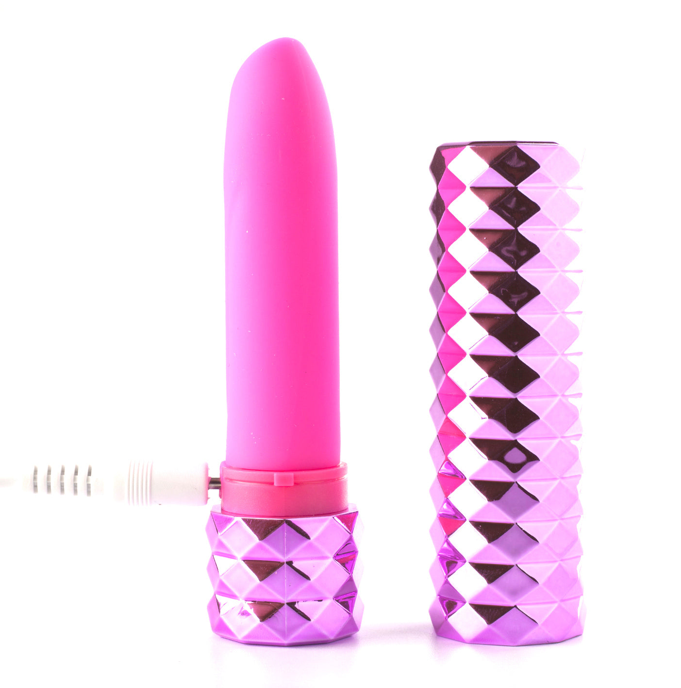 Roxie Crystal Gem Lipstick Bullet Vibrator - Pink