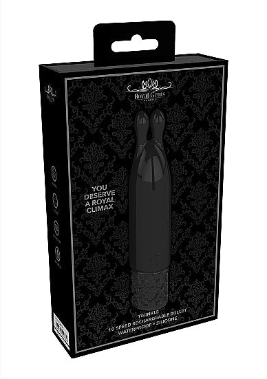 Royal Gems Twinkle Silicone Bullet Rechargeable Black