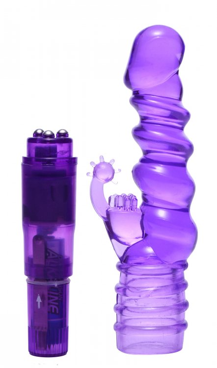 Royal Rocket Ribbed Rabbit Vibrator Vive - Purple