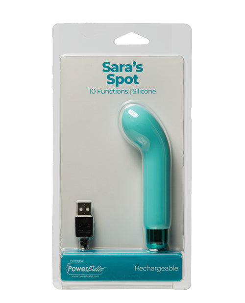 Sara's Spot Rechargeable Bullet W/G-Spot Sleeve - 10 Functions Teal