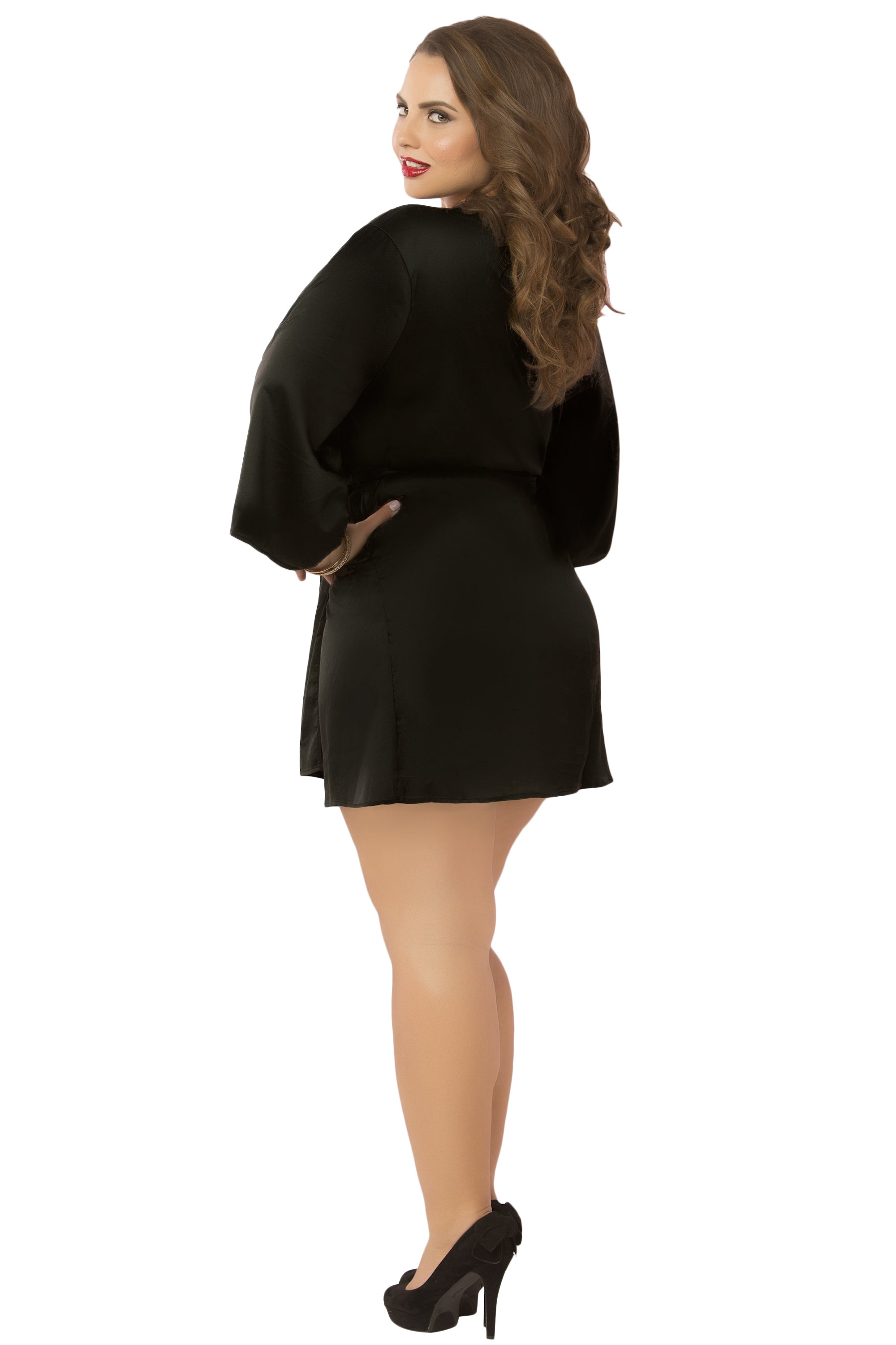 Satin &amp; Eyelash Robe - Size -