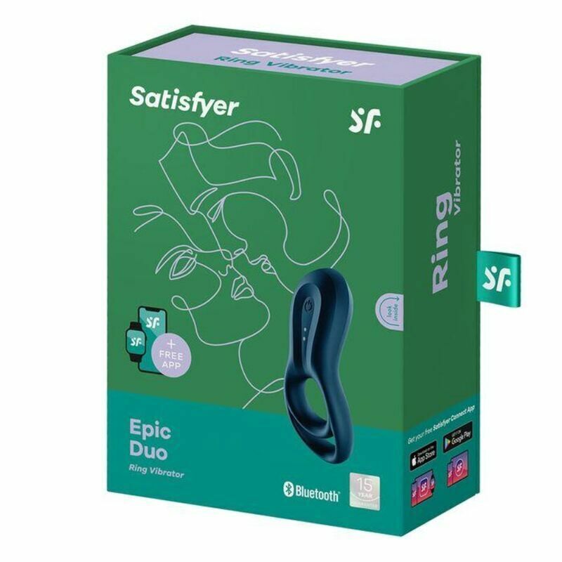 Satisfyer Epic Duo Ring Vibrator - Dark Blue