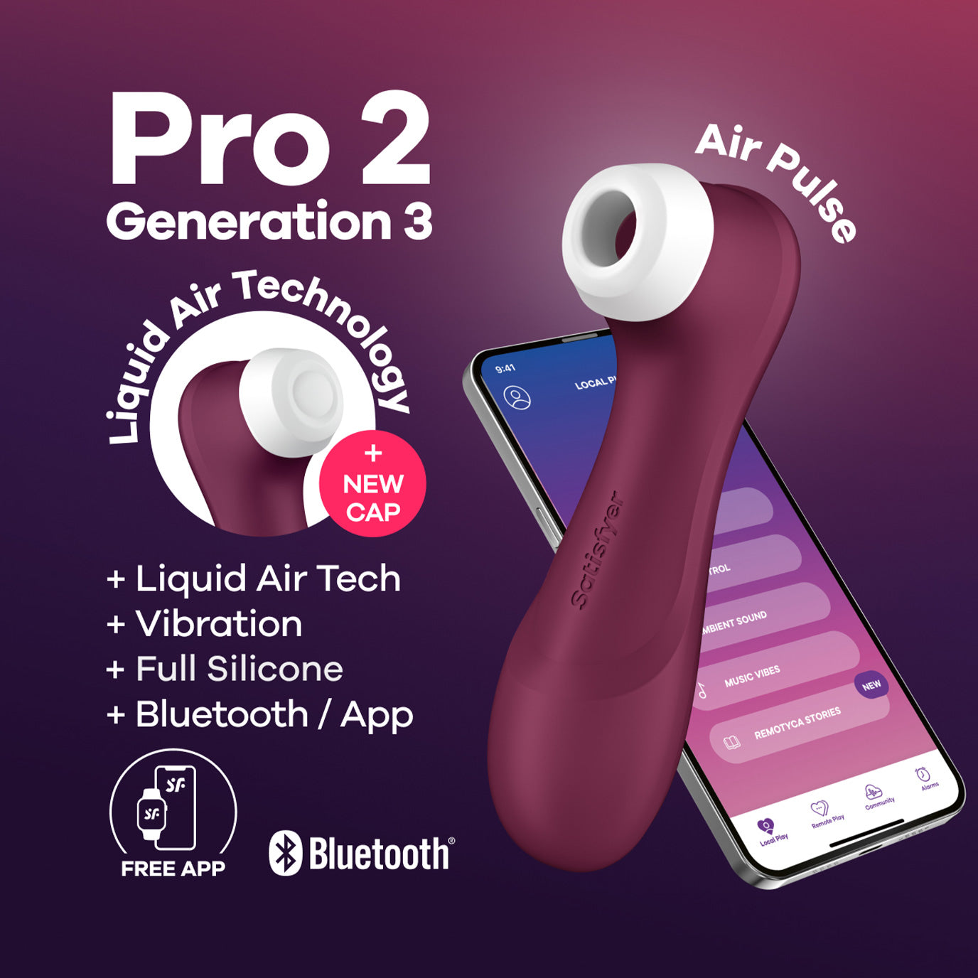 Satisfyer Wine Red Realistic Vibrator