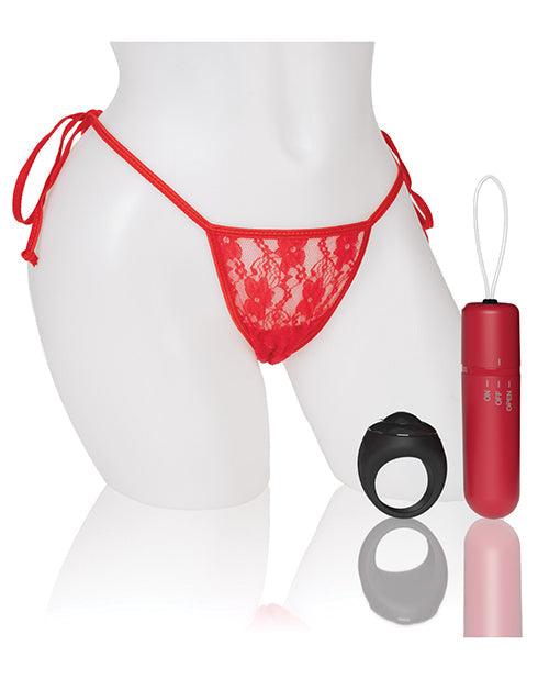 Screaming O 4t - Vibrating Panty Set With Remote  Control Ring - Red