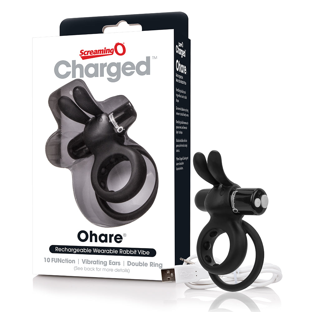 Screaming O Charged Ohare - Wearable Rabbit Vibrator Black