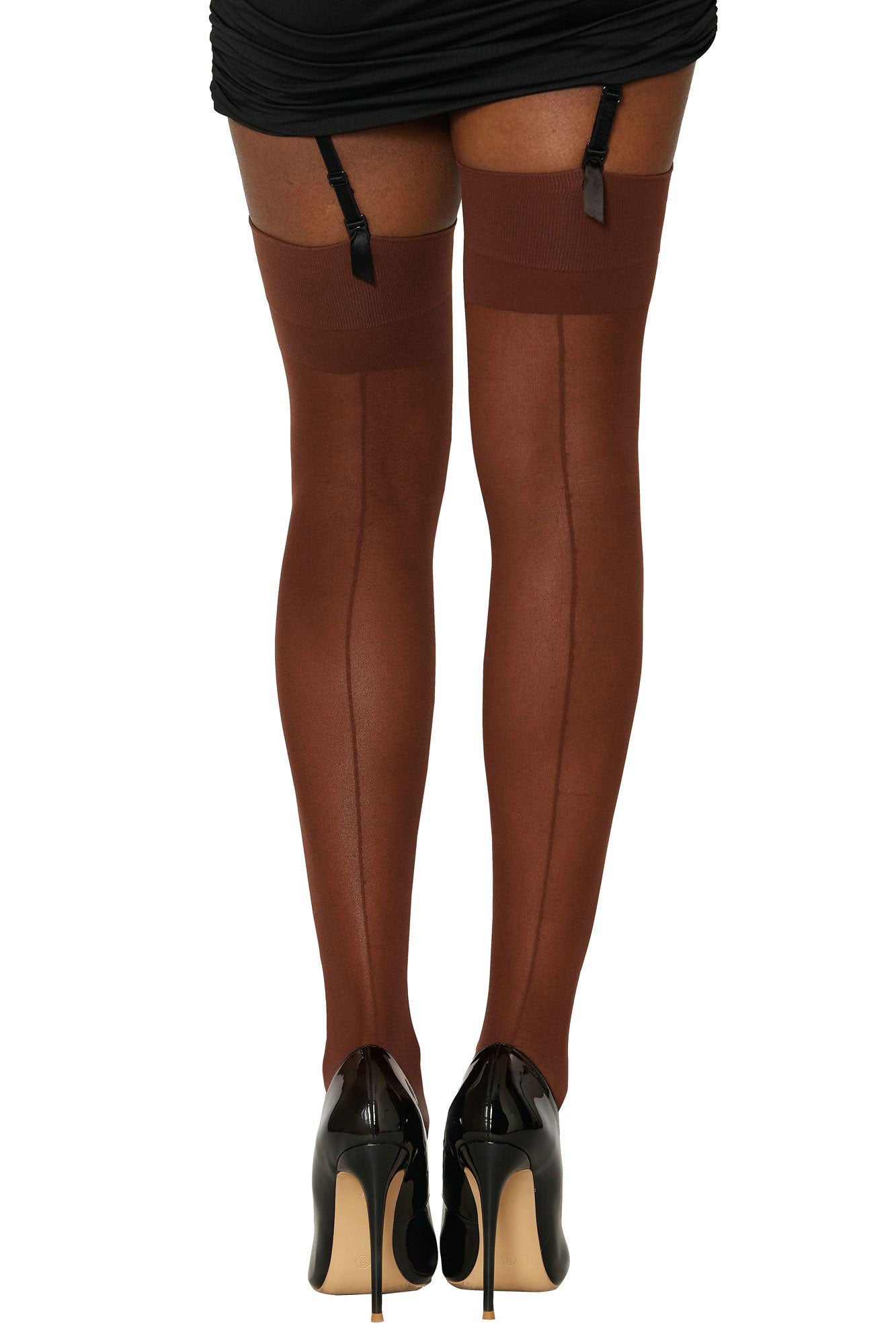 Seam Back Thigh High - Size - Espresso