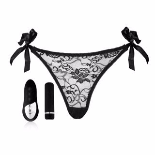 Sensuelle Pleasure Panty White Remote Control Black