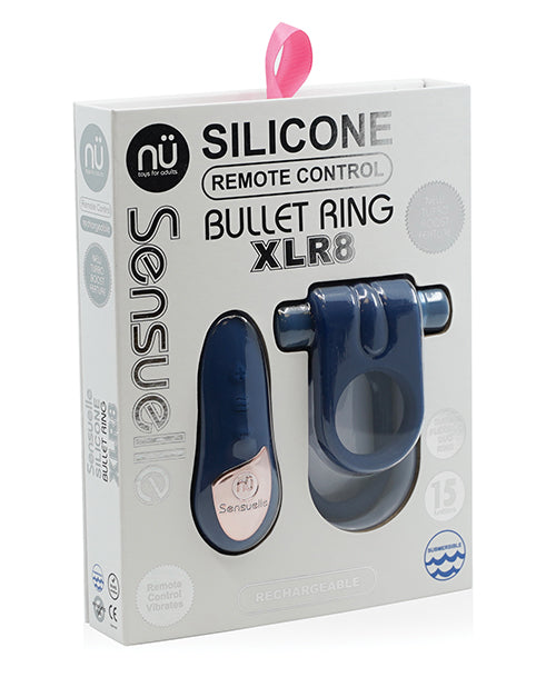 Sensuelle Silicone Remote Control Xlr8 Turbo Boost Cock Ring Navy Blue