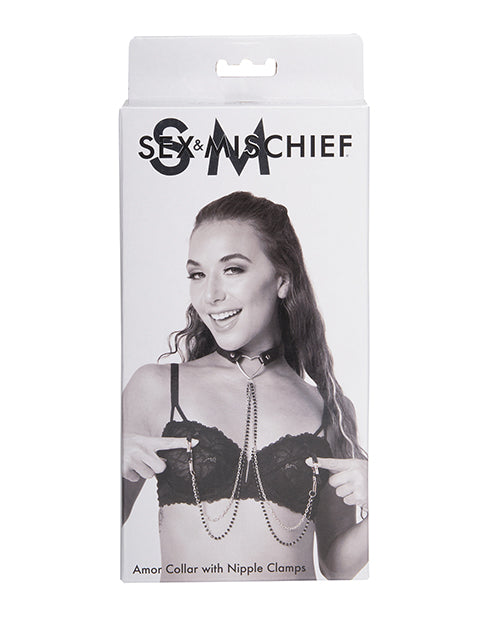 Sex & Mischief Amor Collar W/nipple Clamps