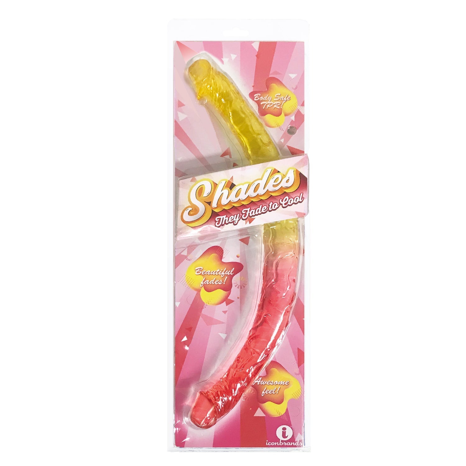 Shades - 17 Inch Double Dong - Pink and Yellow Pink/yellow