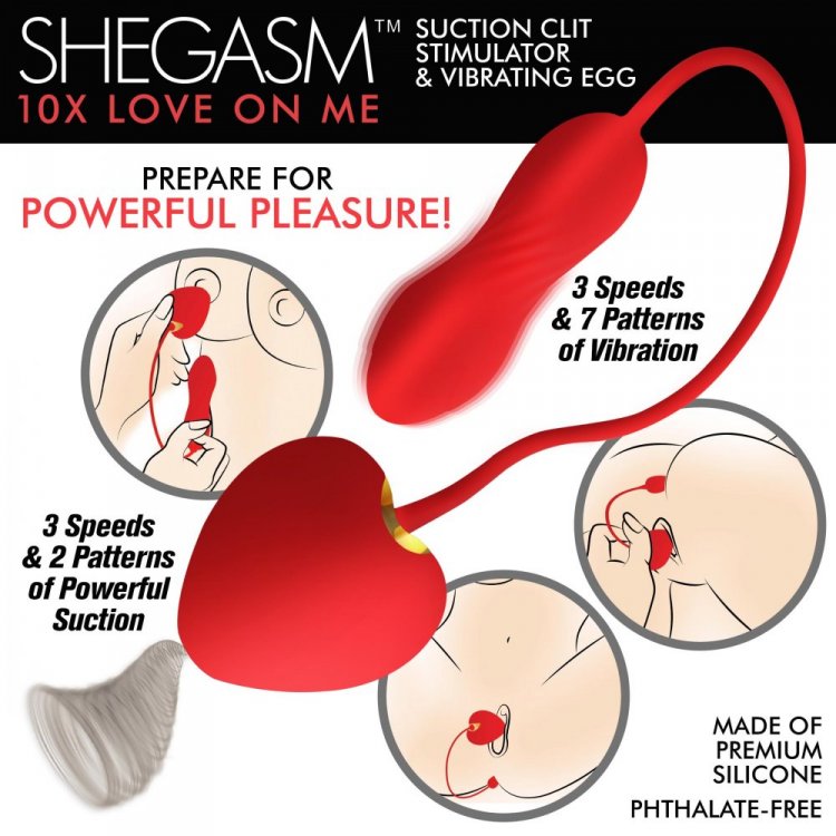 Shegasm 10x Love On Me Suction Clit Stim & Egg