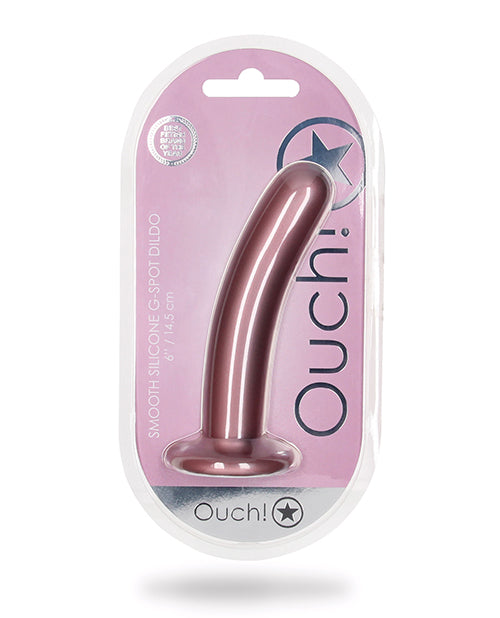 Shots Ouch 6" Smooth G-spot Dildo Rose Gold