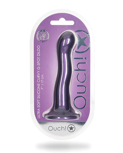 Shots Ouch 7" Curvy G-spot Dildo Metallic Purple
