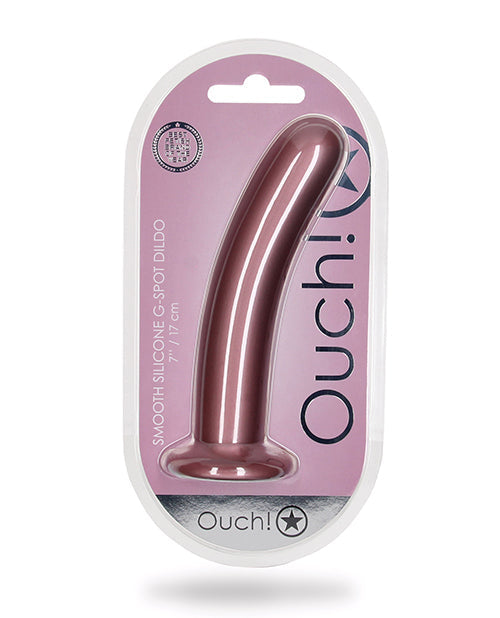 Shots Ouch 7" Smooth G-spot Dildo Rose Gold