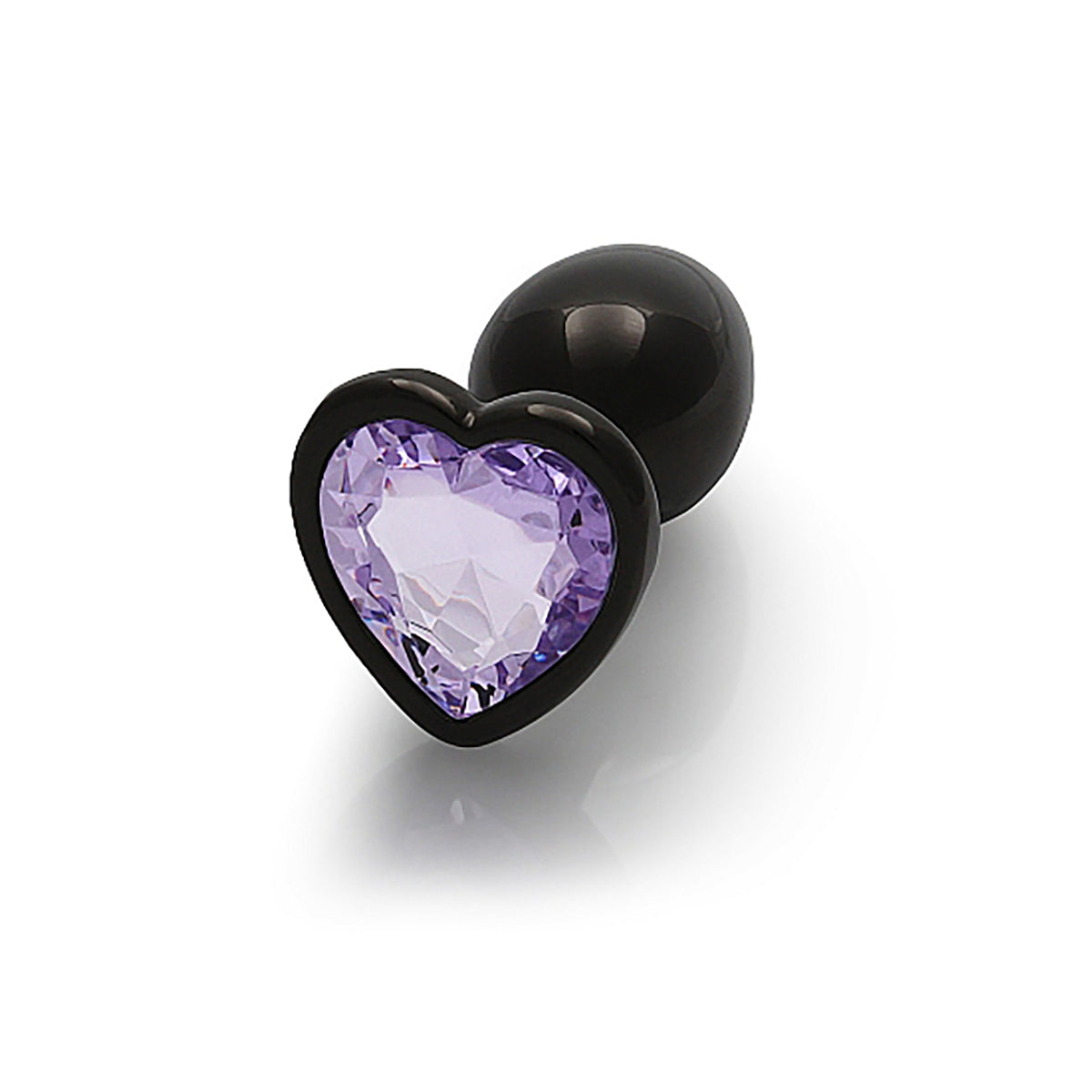 Shots Ouch! Heart Gem Butt Plug Small - Gunmetal/Amethyst Small