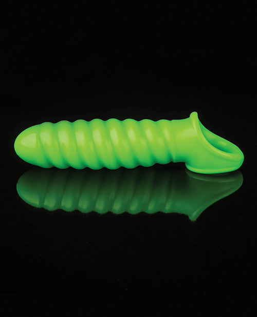 Shots Ouch Swirl Stretchy Penis Sleeve - Glow In The Dark