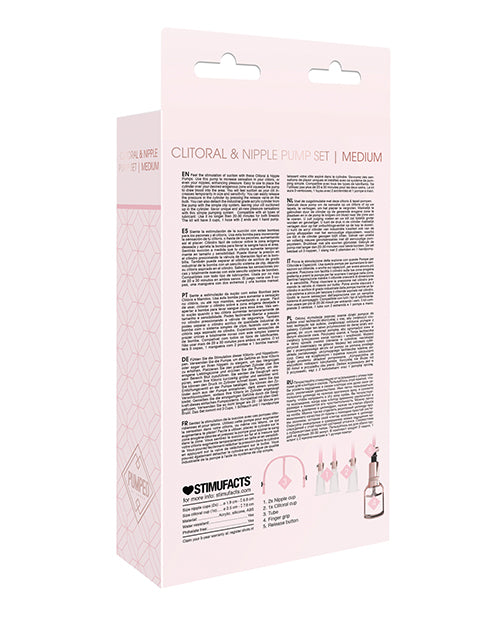 Shots Pumped Clitoral & Nipple Pump Set - Medium Rose Gold