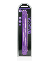 Shots Realrock 15" Double Dong Glow In The Dark Neon Purple