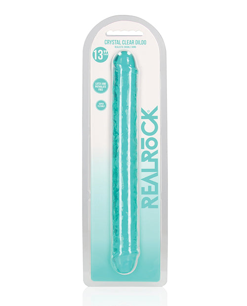 Shots Realrock Crystal Clear 14" Double Dildo Turquoise