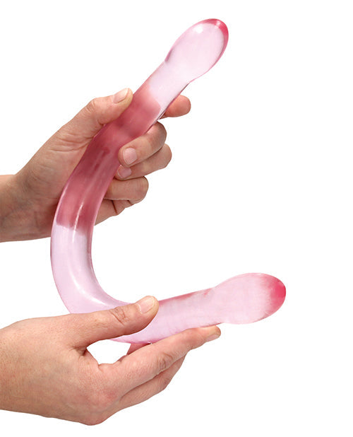 Shots Realrock Crystal Clear 17" Double Dildo Pink
