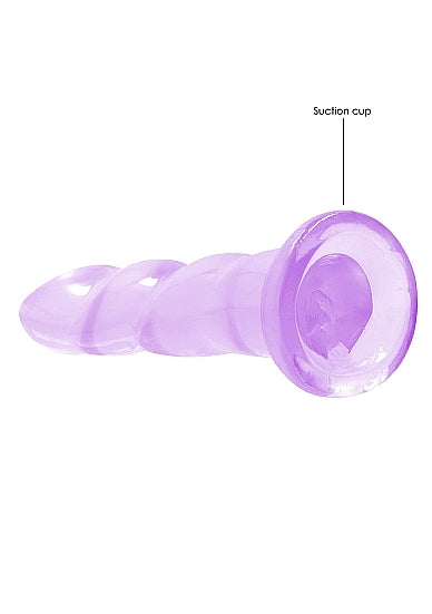 Shots Realrock Crystal Clear 7" Rippled Dildo  - Transparent