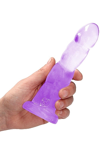 Shots Realrock Crystal Clear 7" Rippled Dildo  - Transparent