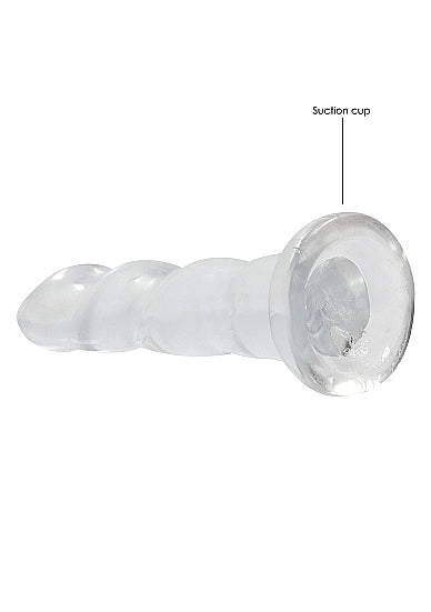 Shots Realrock Crystal Clear 7" Rippled Dildo  - Transparent