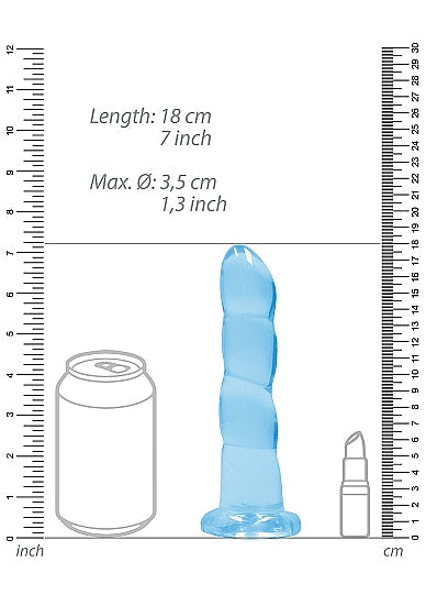 Shots Realrock Crystal Clear 7" Rippled Dildo  - Transparent